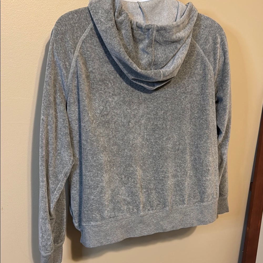 J. Crew Gray Pullover Hoodie with White Stitching - Picture 6 of 9